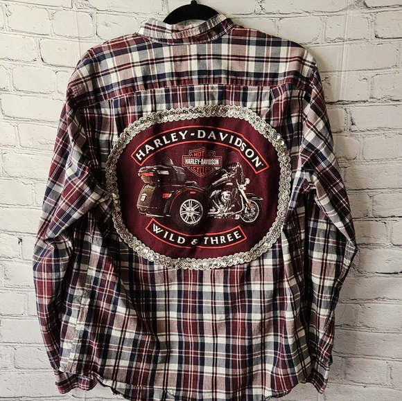 UPCYCLED Harley Shirt M/L - Picture 1 of 3
